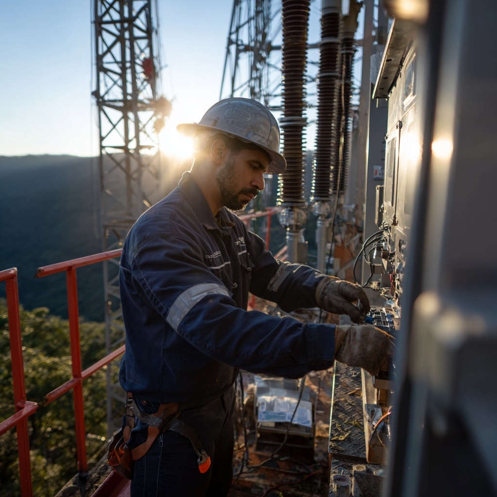 Manutenção de disjuntor SF6