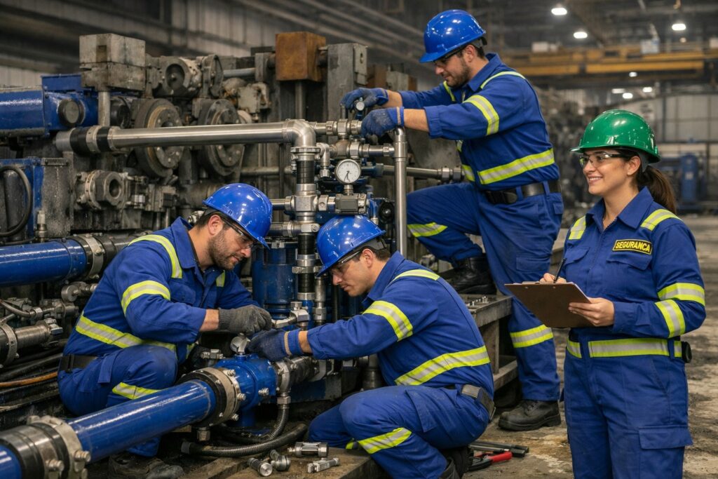 montagem de sistemas hidráulicos