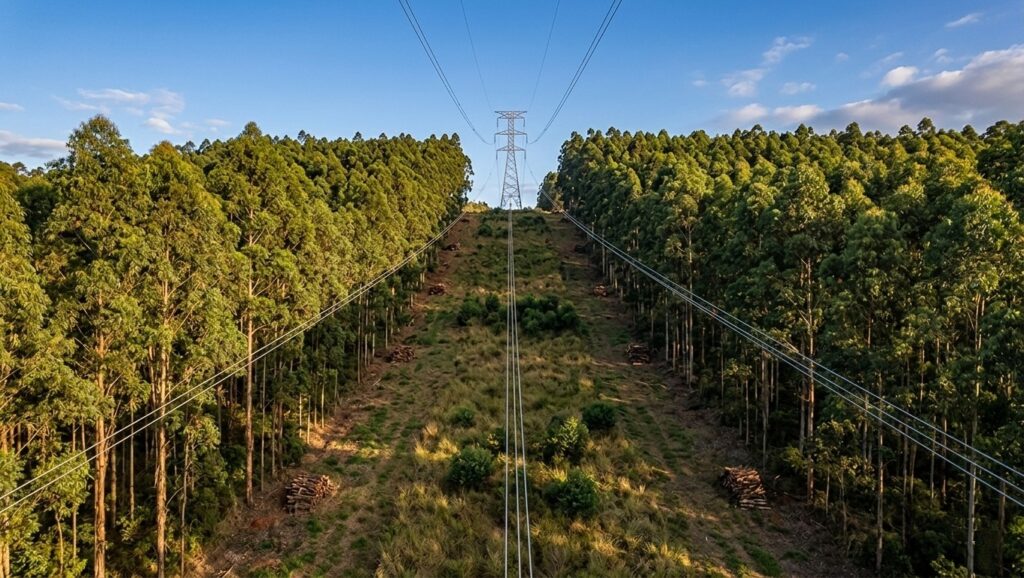 Poda de faixa de servidão em linhas de transmissão e distribuição